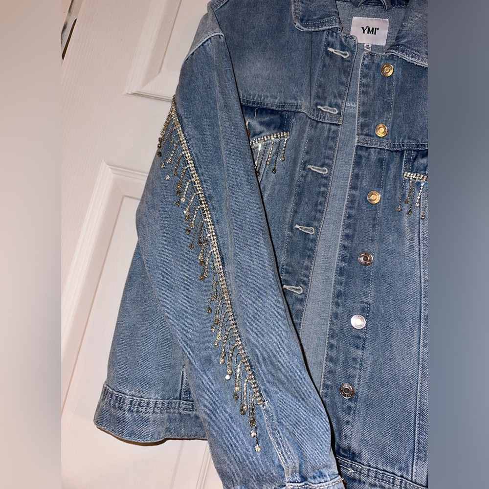 Custom sequin jean jacket - Picture 3 of 5